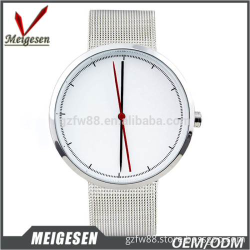 stainless steel band leather watch band unisex watch